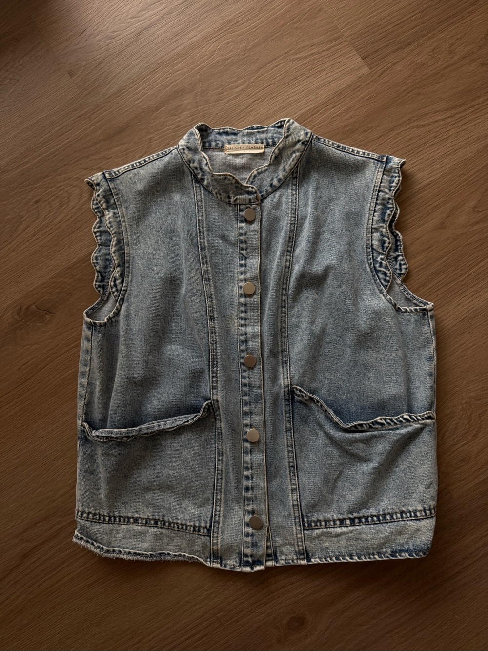 Oversized denim vest top